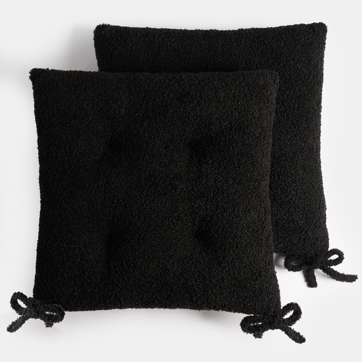 OHS Plush Bouclé Indoor Seat Pads - Black>