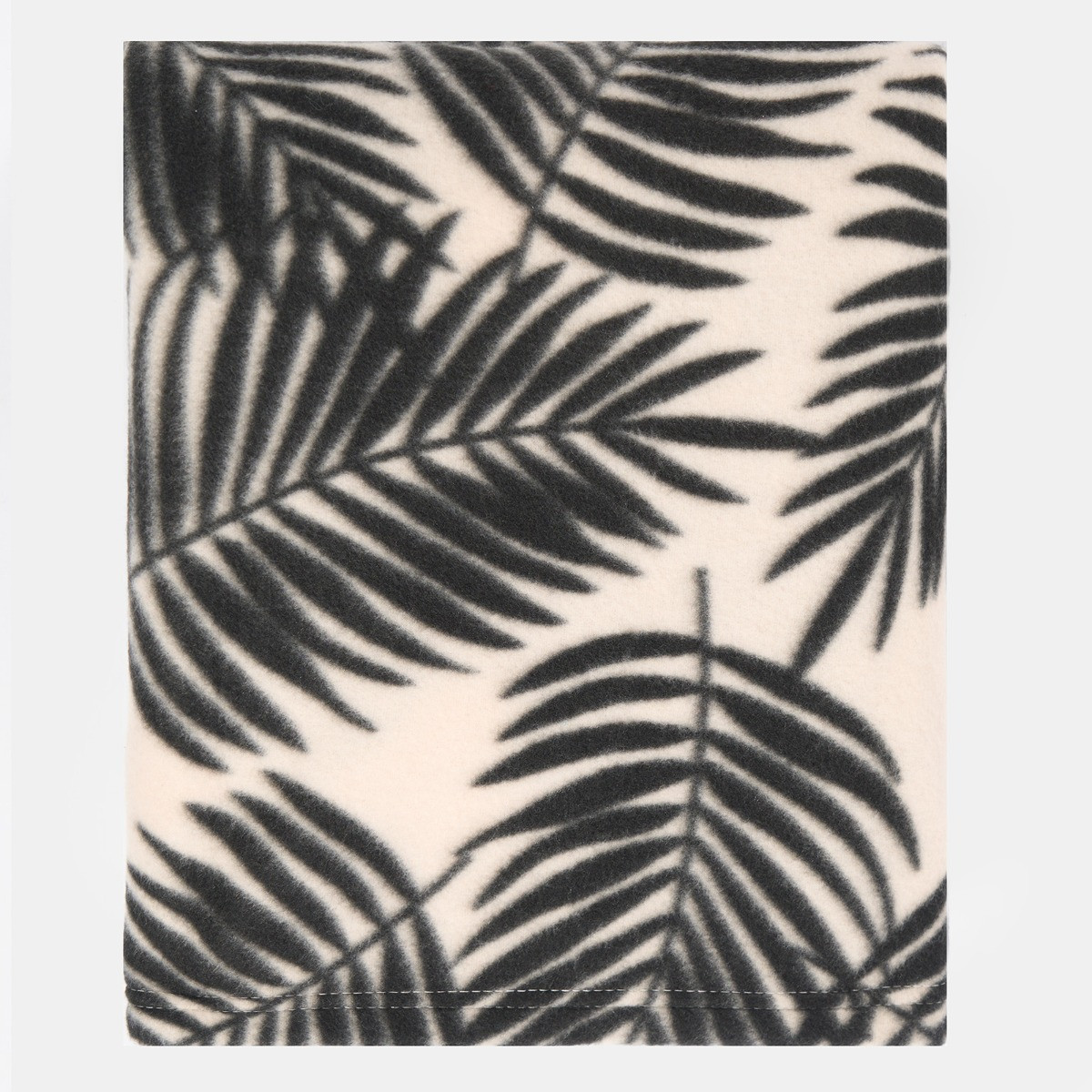 OHS Palm Leaf Print Fleece Throw - Natural>