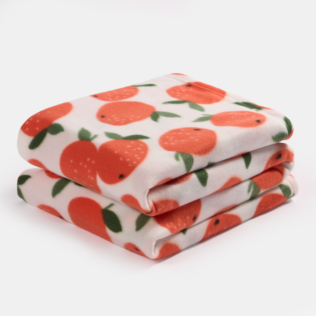 OHS Zesty Orange Print Fleece Throw - Cream/Orange>