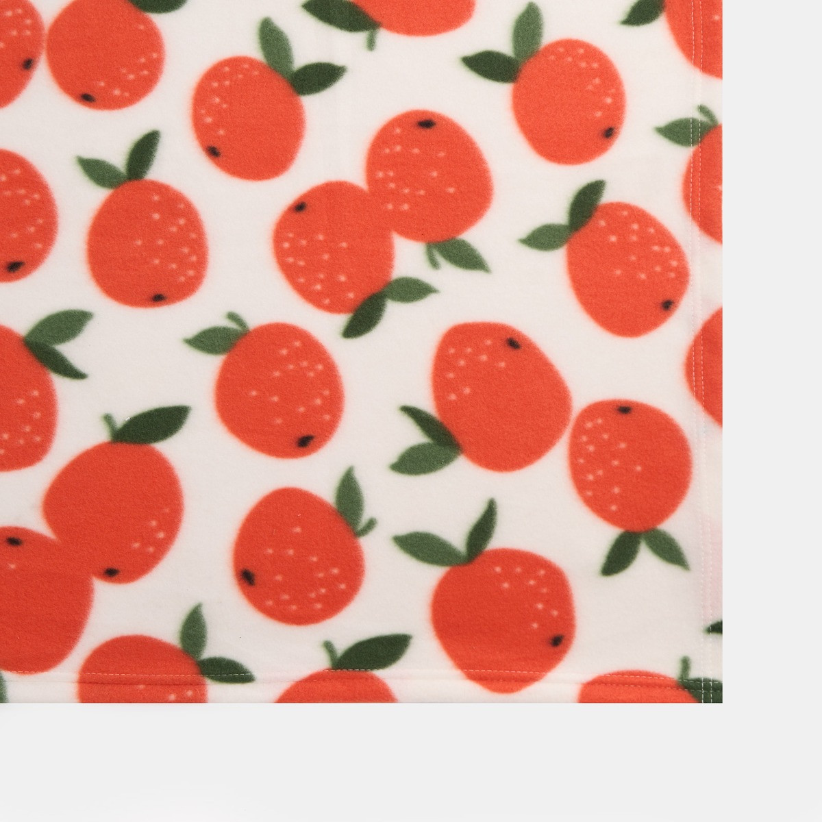 OHS Zesty Orange Print Fleece Throw - Cream/Orange>