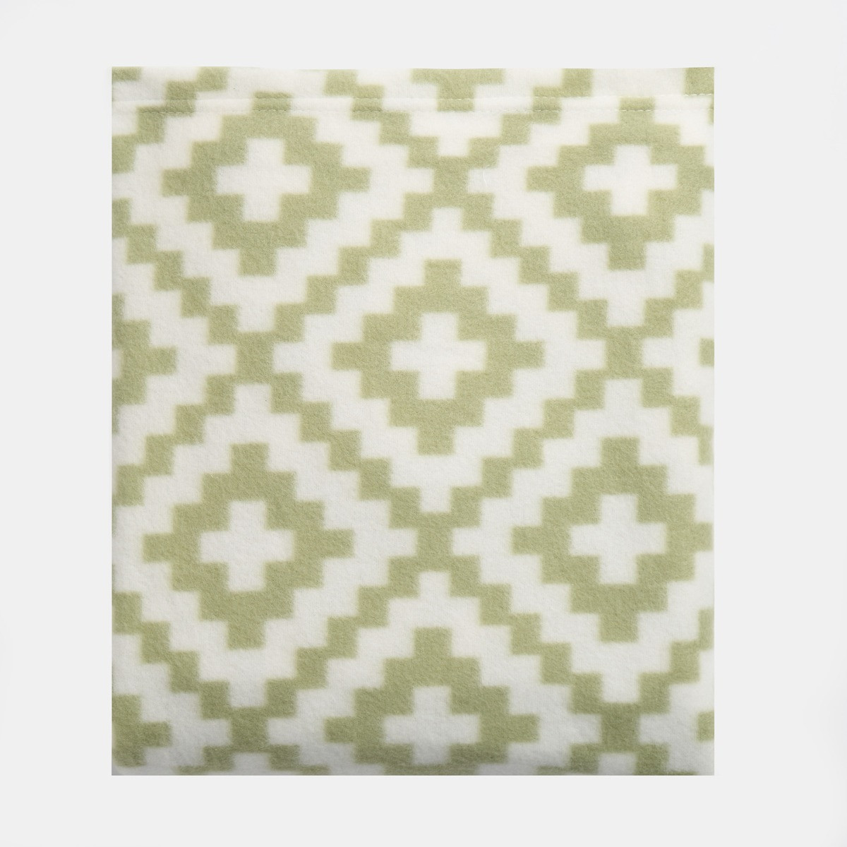 OHS Geometric Tile Print Fleece Throw - Sage>