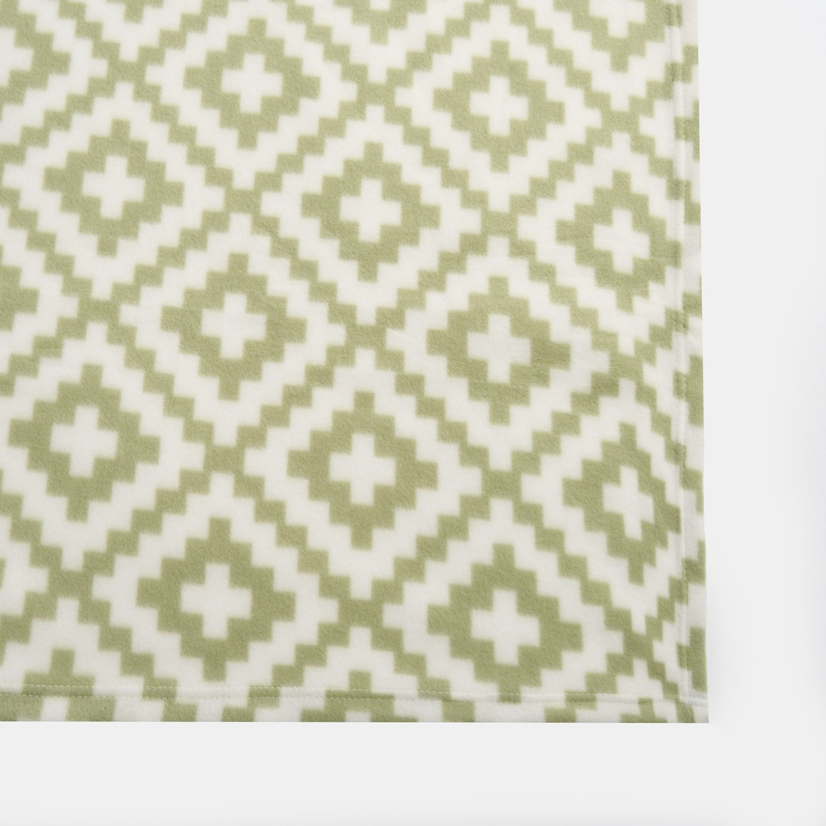 OHS Geometric Tile Print Fleece Throw - Sage>