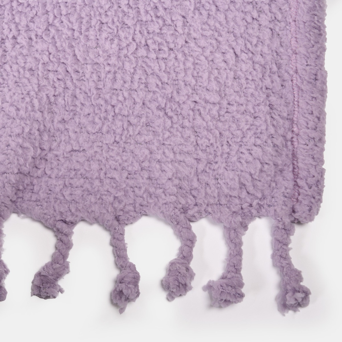 OHS Tassel Sherpa Fleece Throw - Lilac>