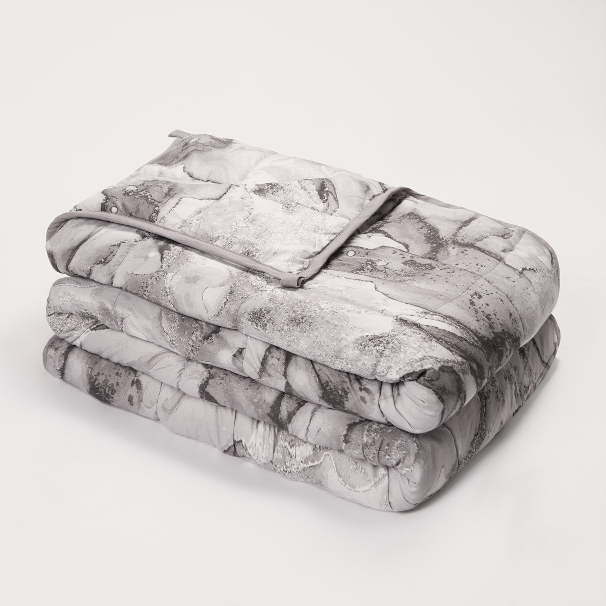 OHS Marble Printed Weighted Blanket, Grey - 8KG>