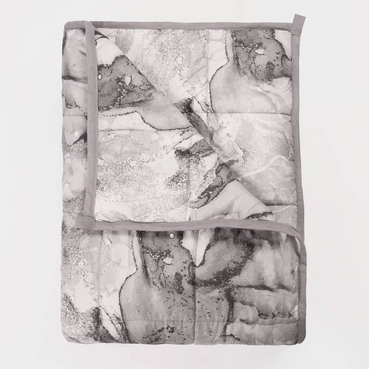 OHS Marble Printed Weighted Blanket, Grey - 8KG>