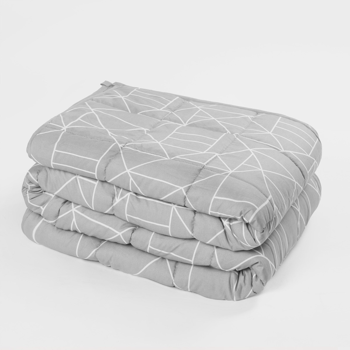 OHS Geometric Printed Weighted Blanket, Grey - 8KG>