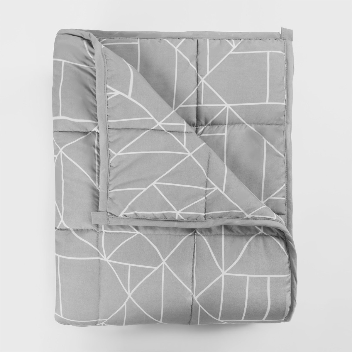 OHS Geometric Printed Weighted Blanket, Grey - 8KG>