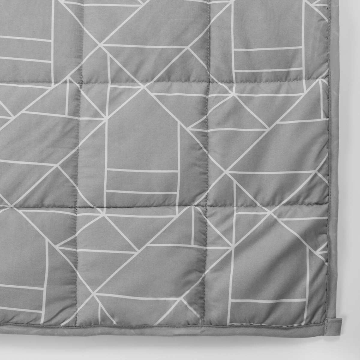 OHS Geometric Printed Weighted Blanket, Grey - 8KG>