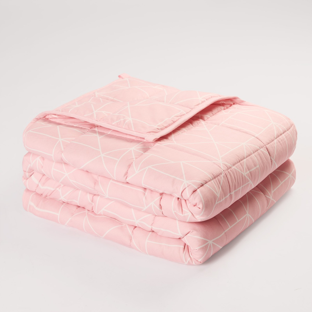 OHS Geometric Printed Weighted Blanket, Blush- 8KG>