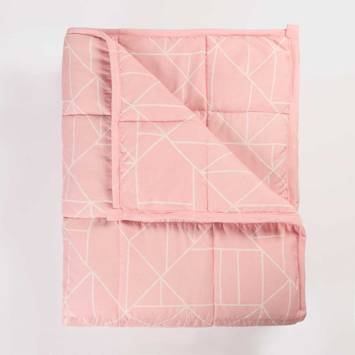 OHS Geometric Printed Weighted Blanket, Blush- 8KG>