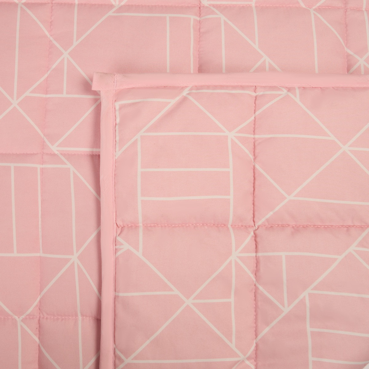 OHS Geometric Printed Weighted Blanket, Blush- 8KG>