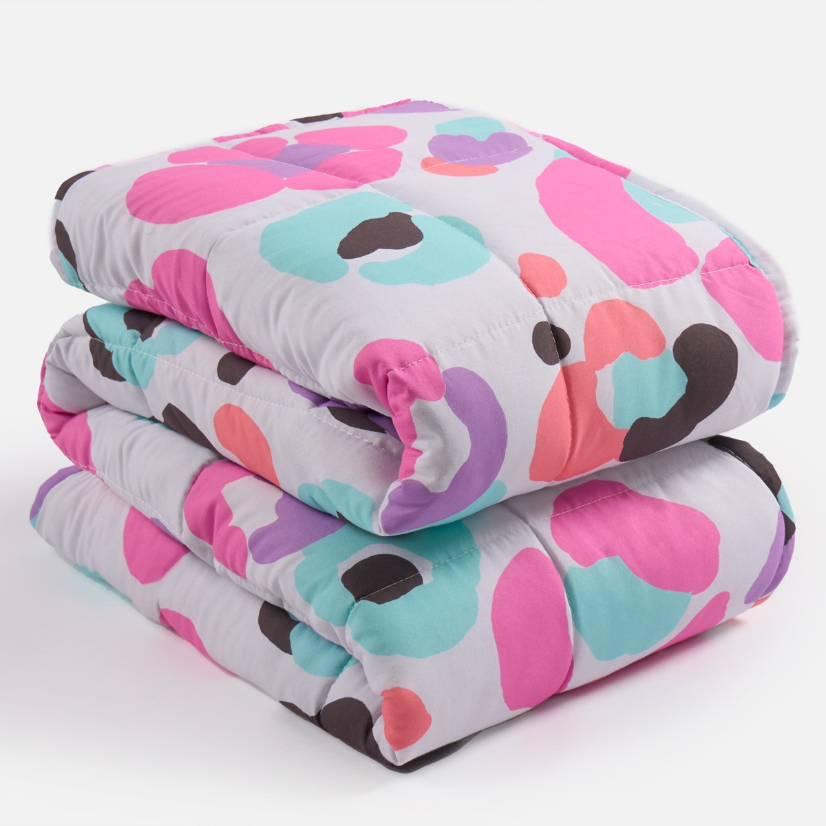 OHS Kids Leopard Print Weighted Blanket, White/Pink - 3KG>