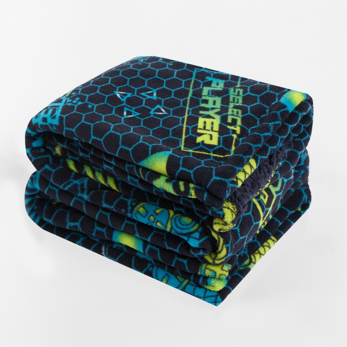 OHS Kids Gaming Printed Throw - Green/Blue>