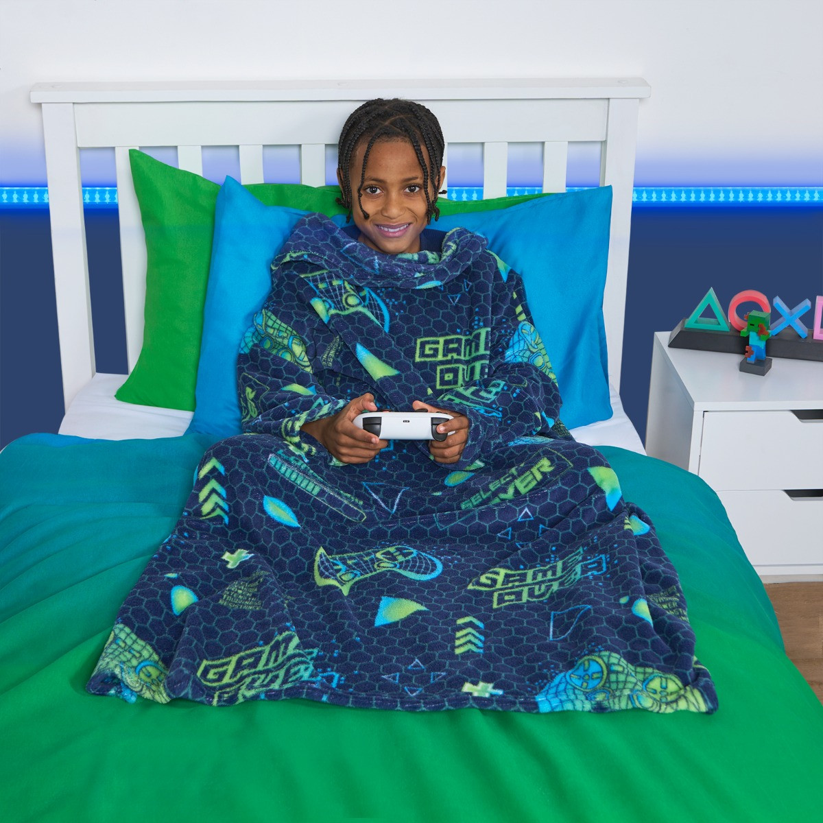 OHS Kids Gaming Printed Wearable Blanket, Honeycomb - Multi>