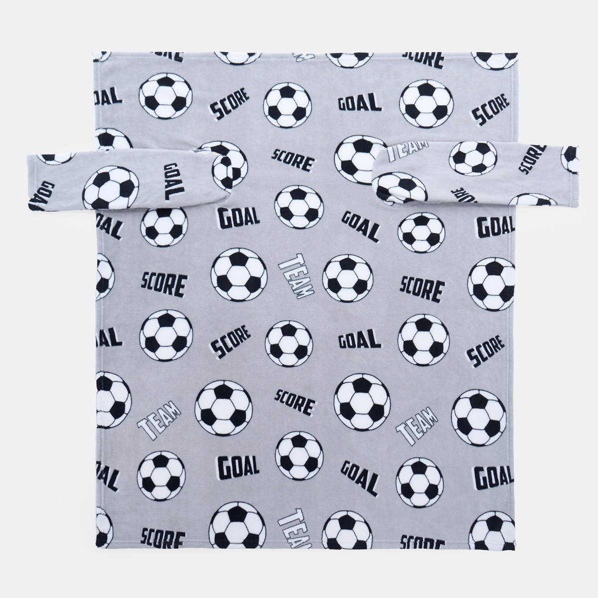 OHS Kids Football Printed Wearable Blanket - Grey >