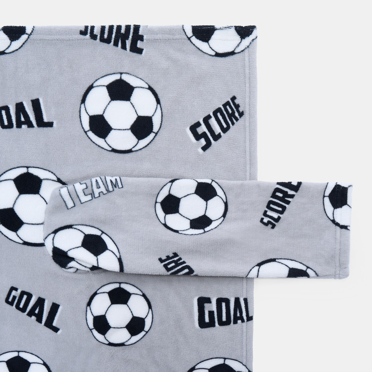 OHS Kids Football Printed Wearable Blanket - Grey >