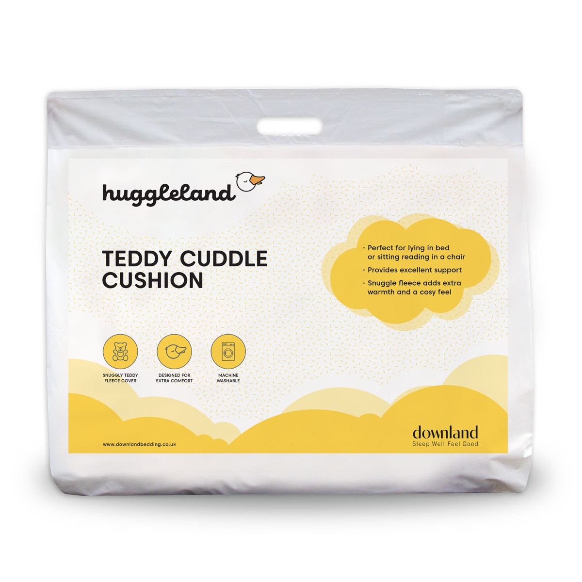 Huggleland Teddy Cuddle Cushion Pillow - Grey>