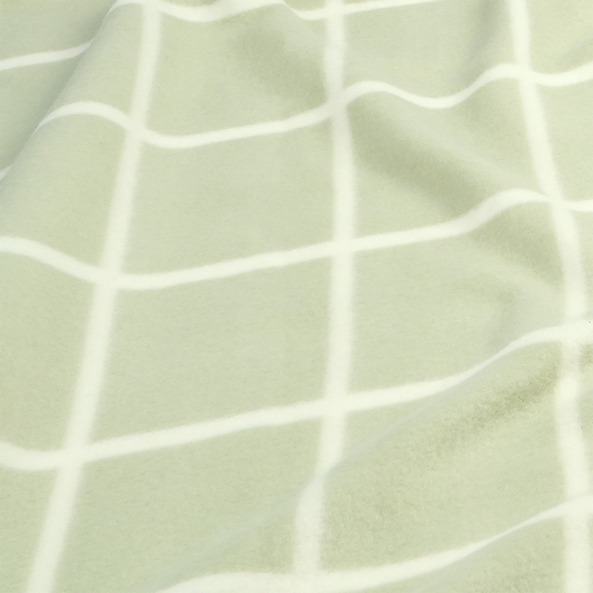 Dreamscene Check Fleece Throw - Sage Green>