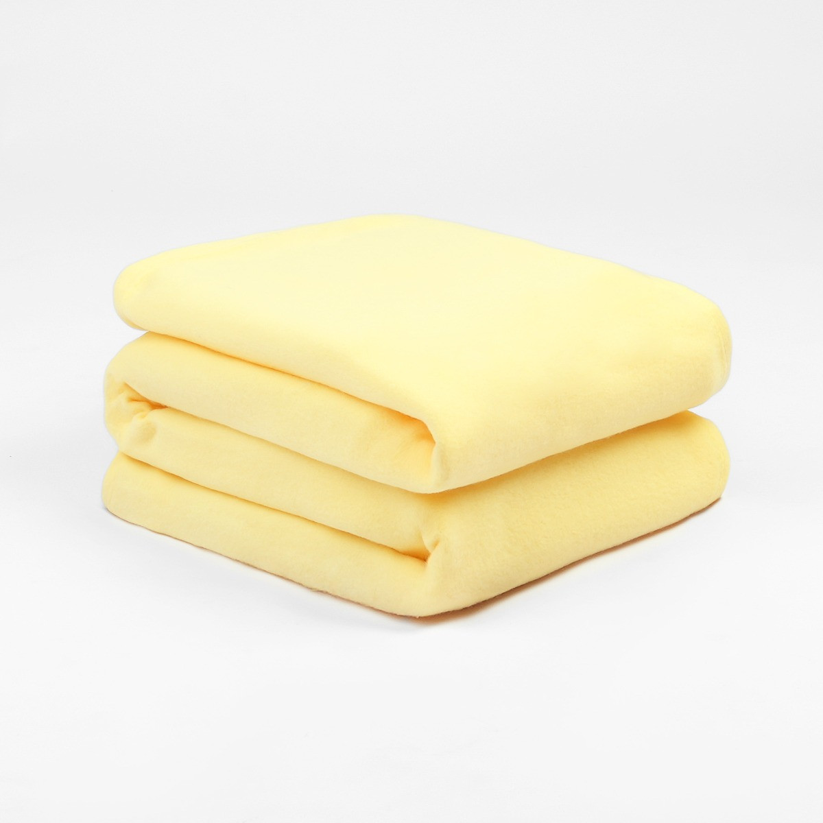 Dreamscene Plain Fleece Throw, Lemon - 120 x 150 cm>