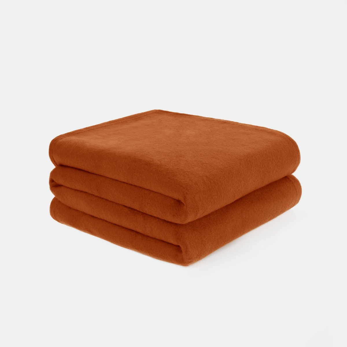 Dreamscene Plain Fleece Throw, Burnt Orange - 120 x 150cm>