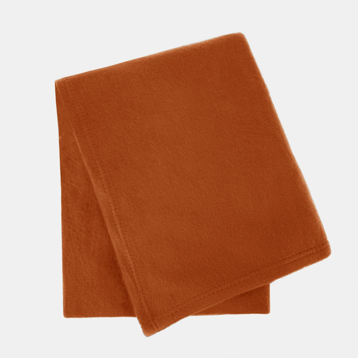 Dreamscene Plain Fleece Throw, Burnt Orange - 120 x 150cm>