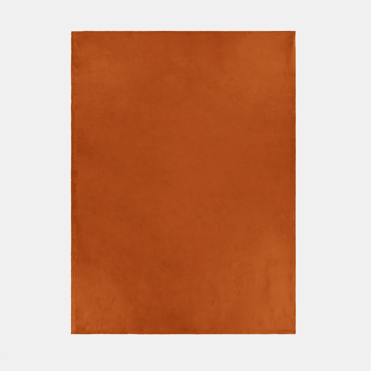 Dreamscene Plain Fleece Throw, Burnt Orange - 120 x 150cm>