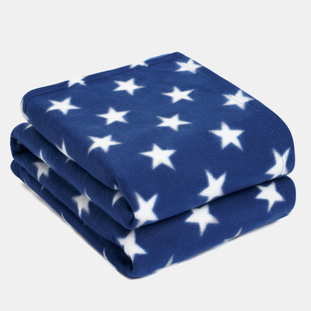 Dreamscene Star Print Fleece Throw, Navy - 200 x 240 cm>