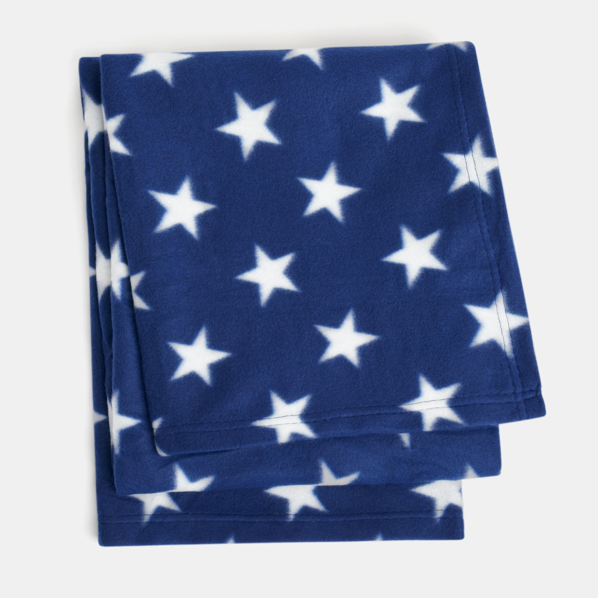 Dreamscene Star Print Fleece Throw, Navy - 200 x 240 cm>