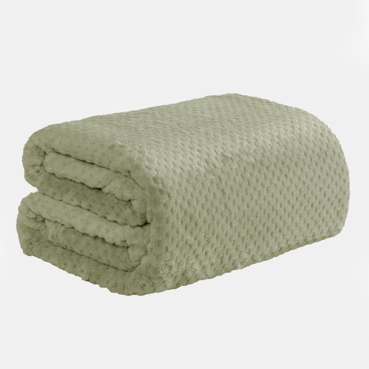 Dreamscene Waffle Mink Throw, Sage - 125 x 150cm>