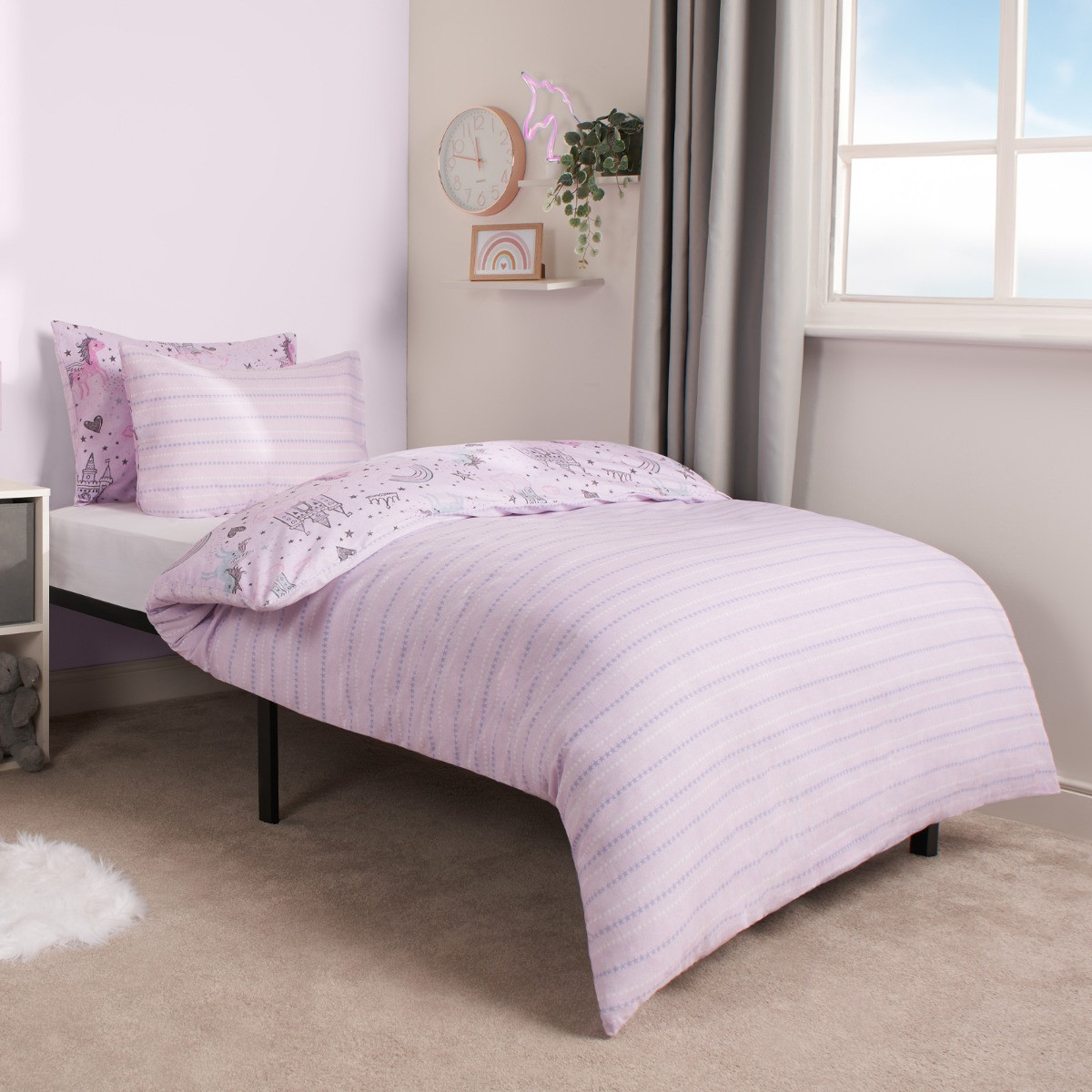 OHS Unicorn Kingdom Duvet Set - Lilac>