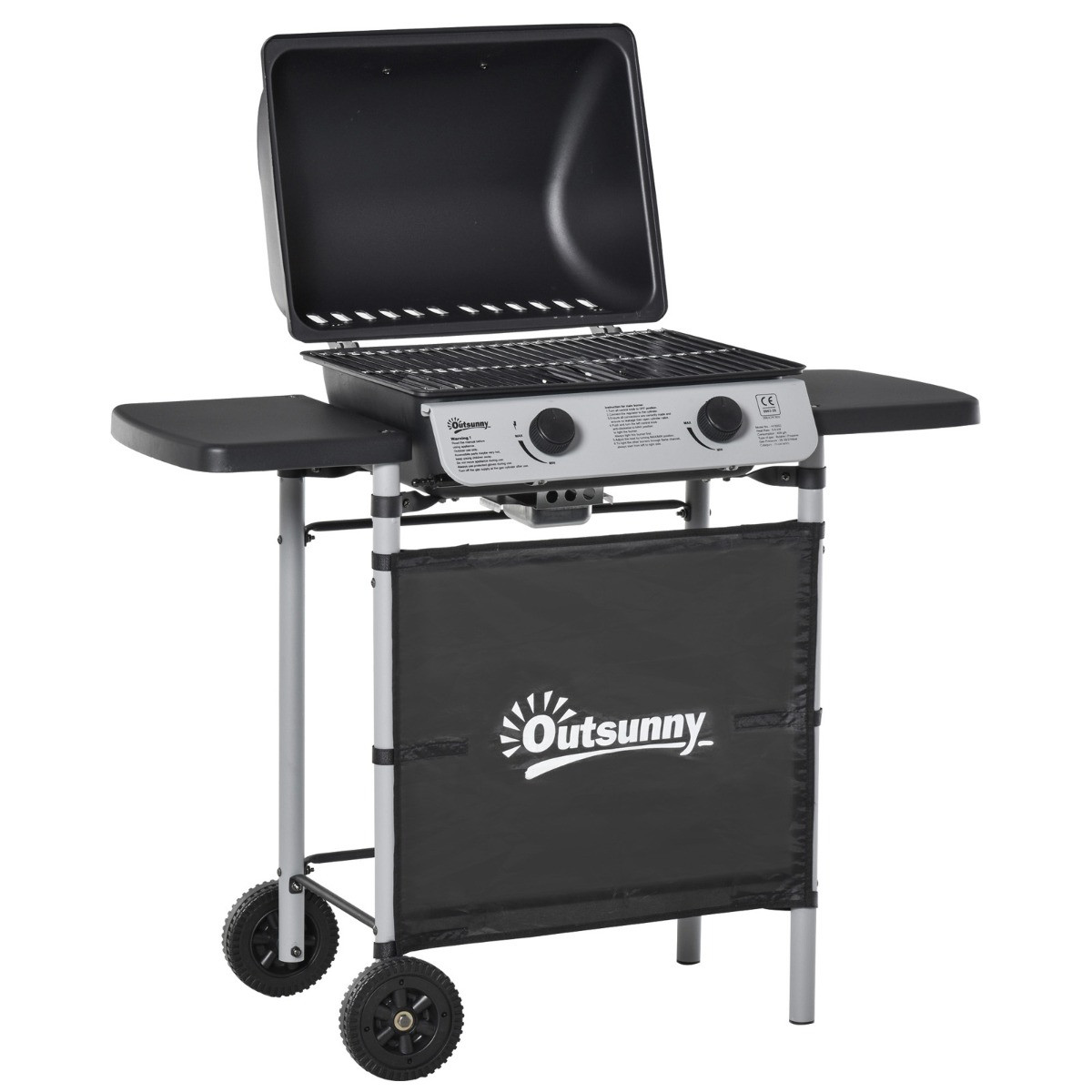 Outsunny 2 Burner Gas BBQ - Black>