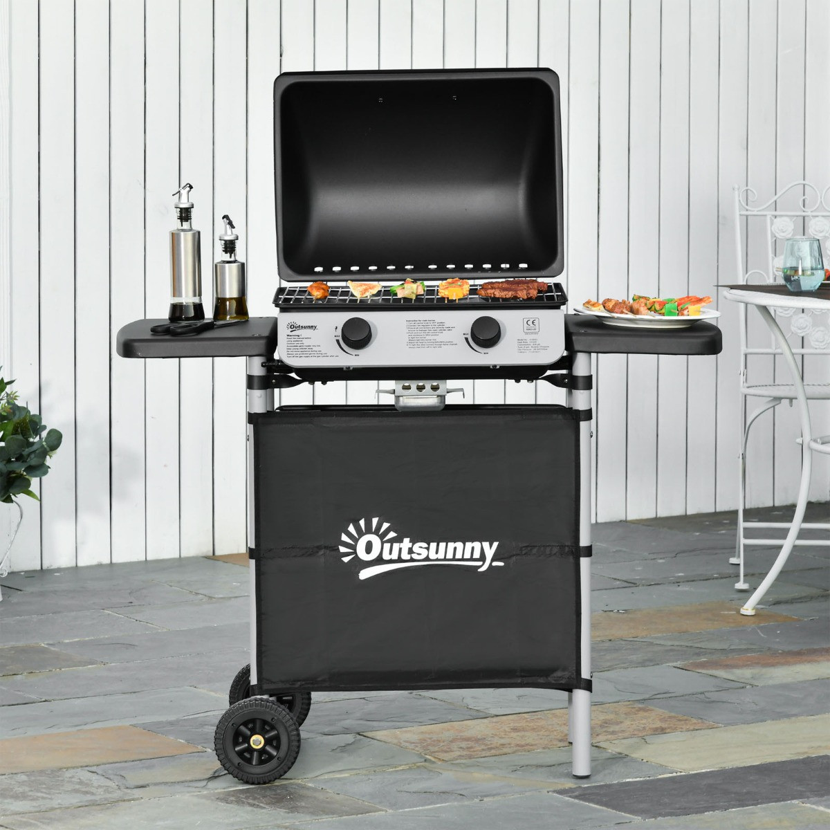 Outsunny 2 Burner Gas BBQ - Black>