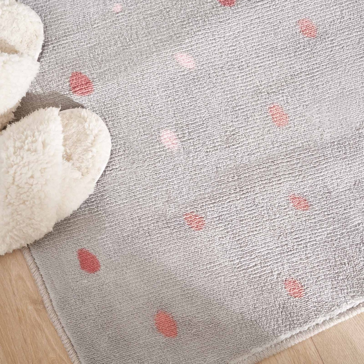 Dreamscene Dalmatian Spots Print Rug, Grey - 80 x 150cm>