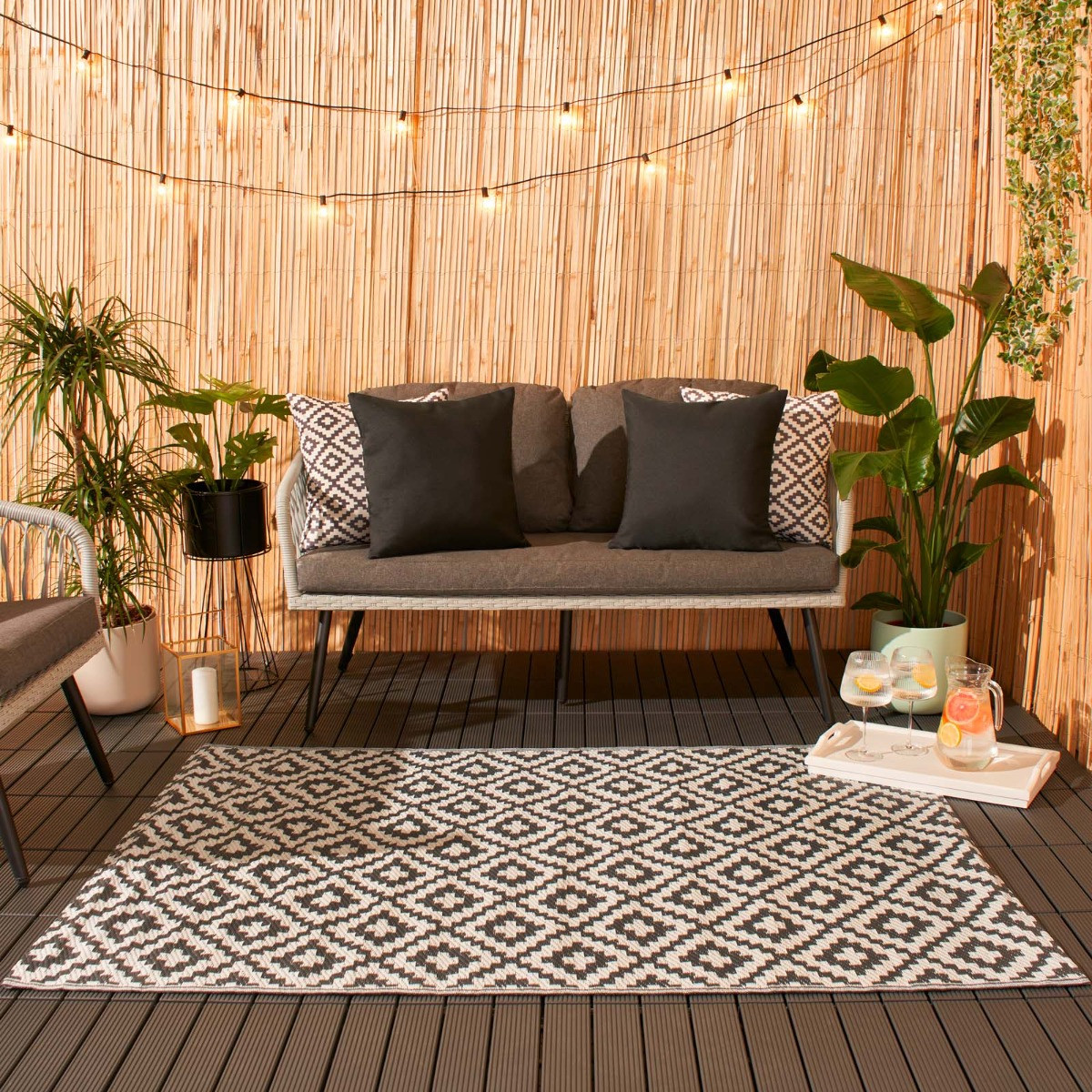 OHS Outdoor Geo Rug, Grey - 160 x 230cm>