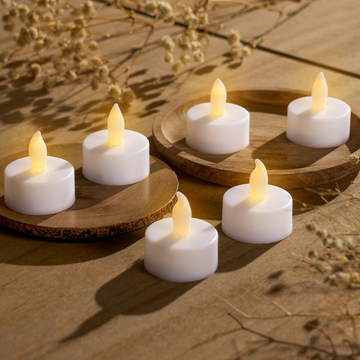 Status LED Tea Lights, Warm - 6pk>