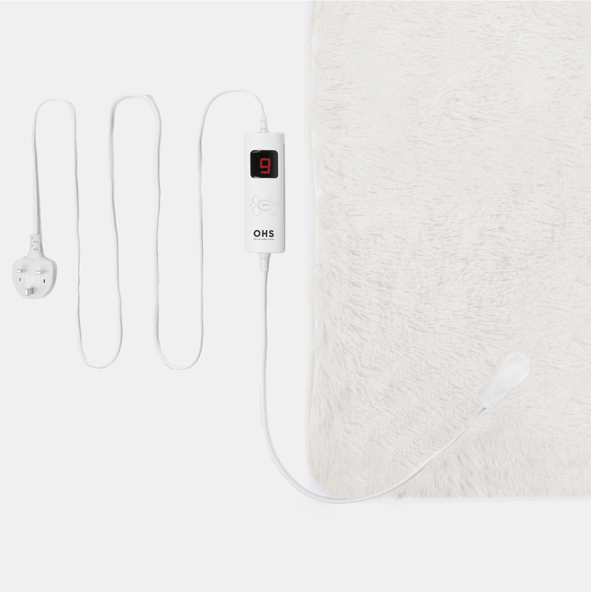 OHS Heated Fluffy Electric Blanket - Cream>