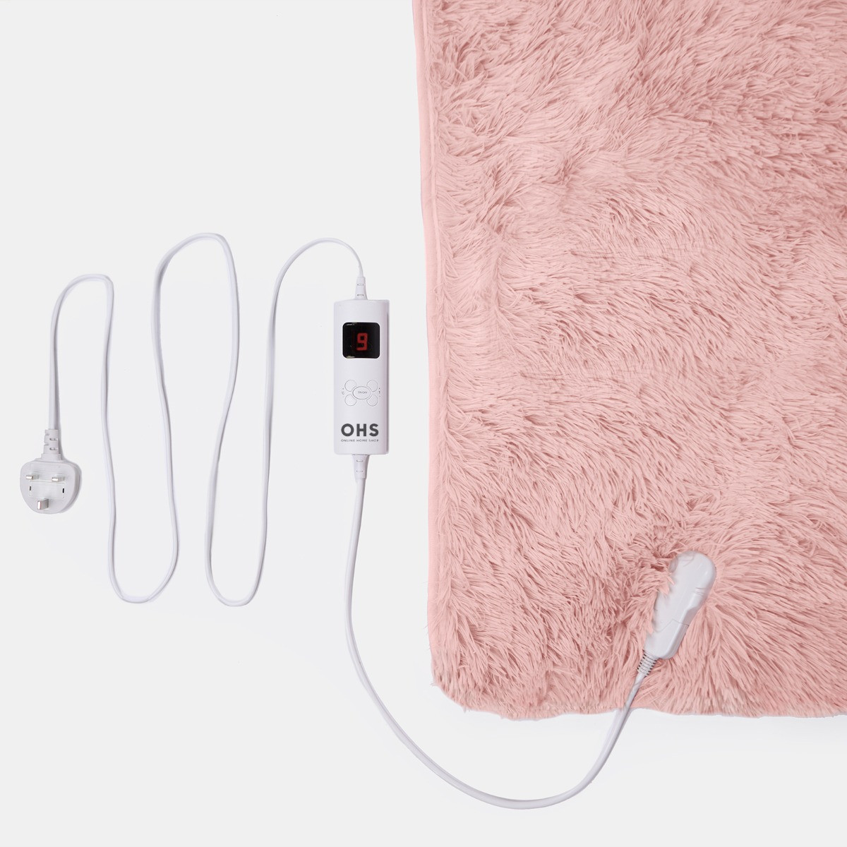 OHS Heated Fluffy Electric Blanket - Blush>