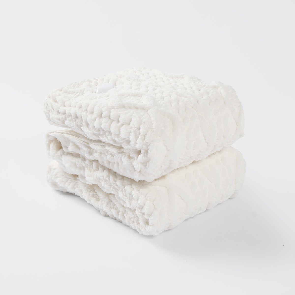 OHS Heated Cable Knit Electric Blanket - Cream>