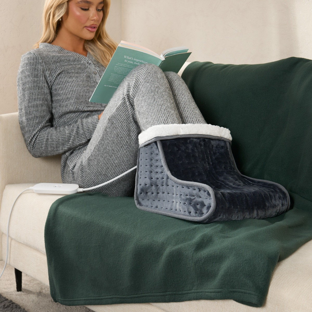 OHS Sherpa Lined Electric Foot Warmer - Charcoal>