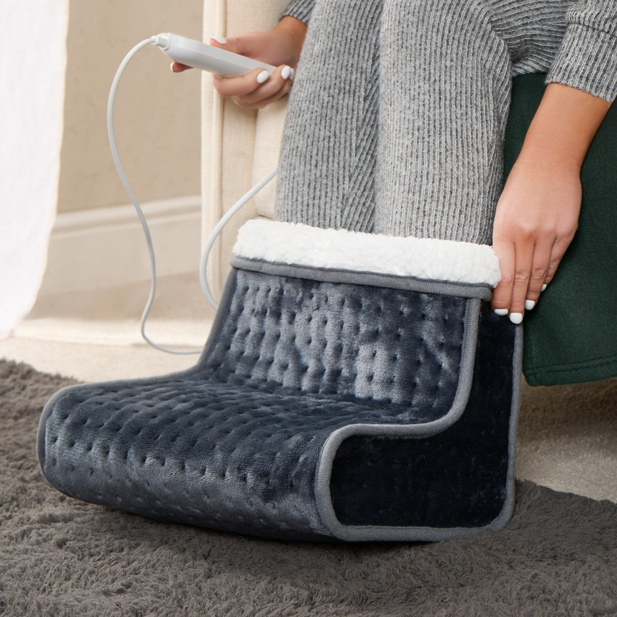 OHS Sherpa Lined Electric Foot Warmer - Charcoal>