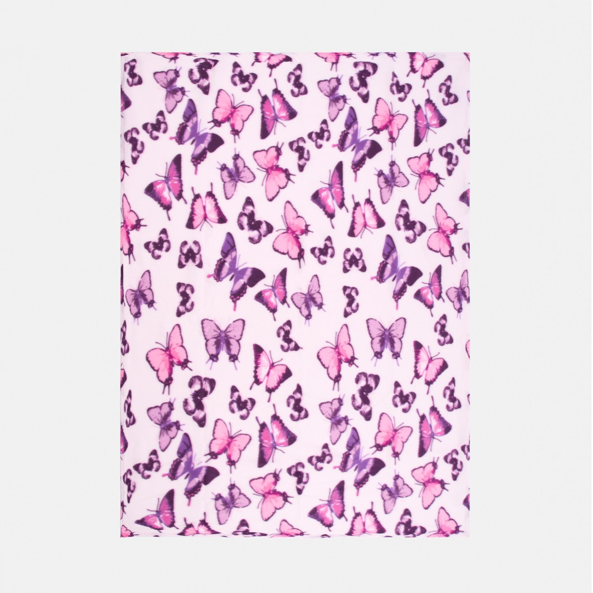 OHS Butterfly Print Fleece Throw - White/Purple>