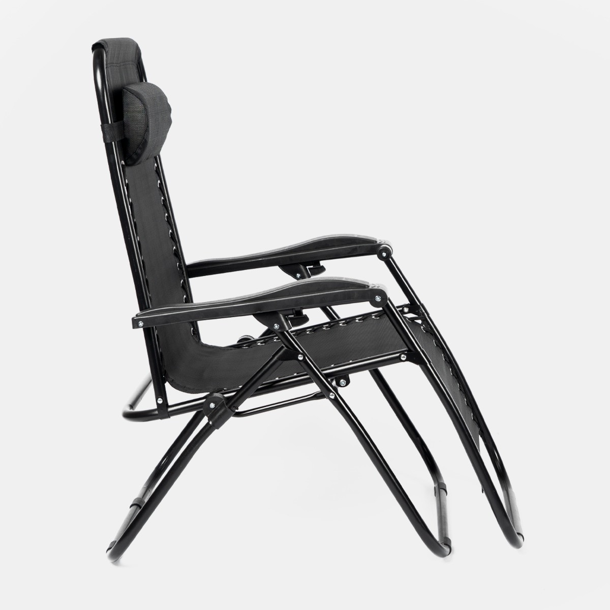 OHS Zero Gravity Sun Lounging Garden Chair - Black>