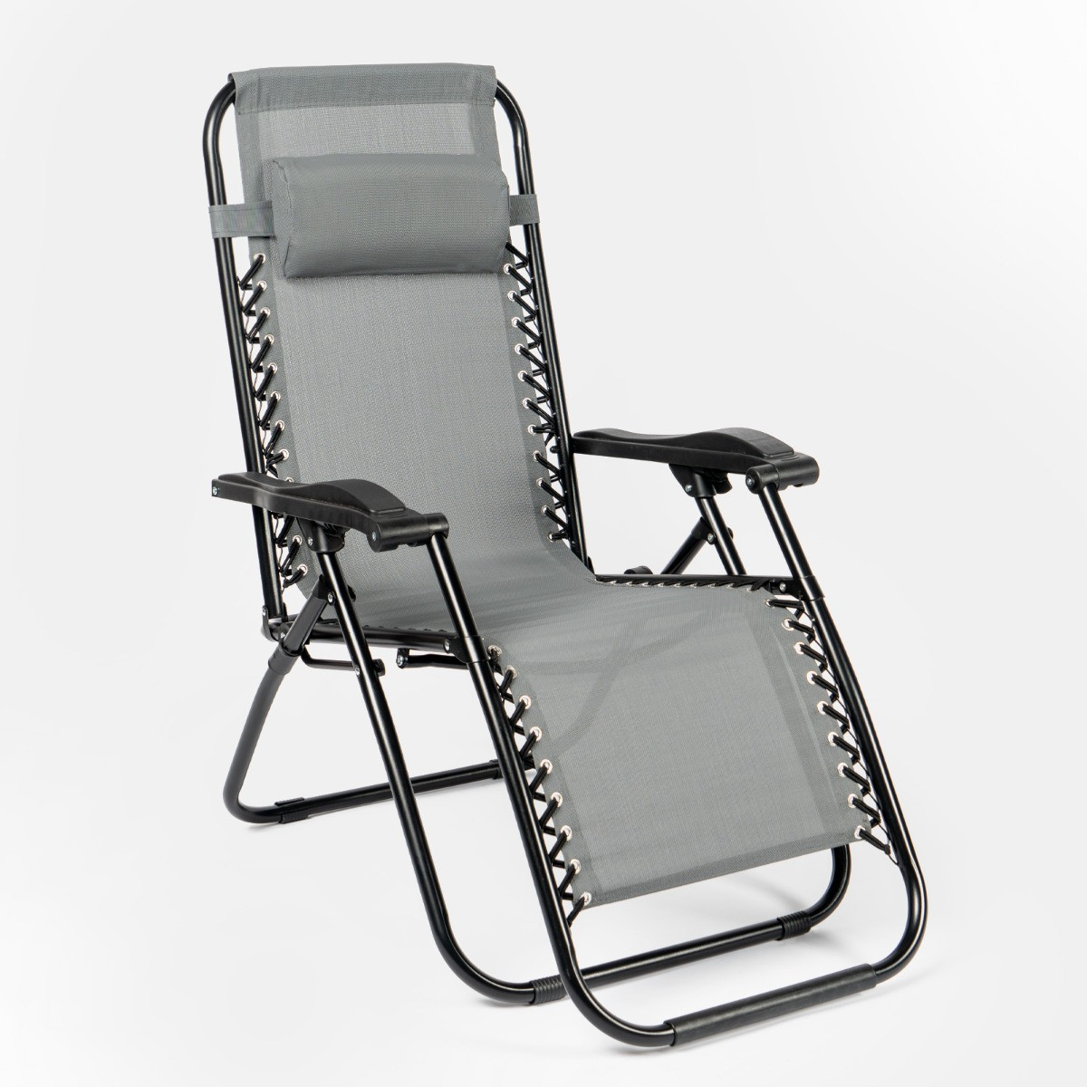 OHS Zero Gravity Sun Lounging Garden Chair - Charcoal Grey>