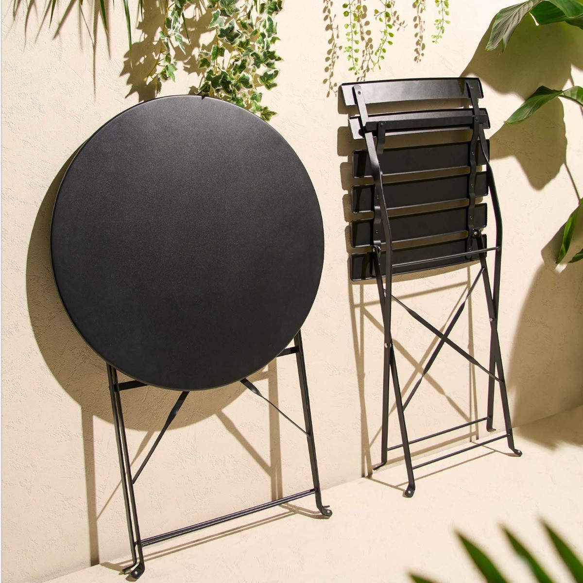 OHS Metal Bistro Set, 3 Piece - Black>