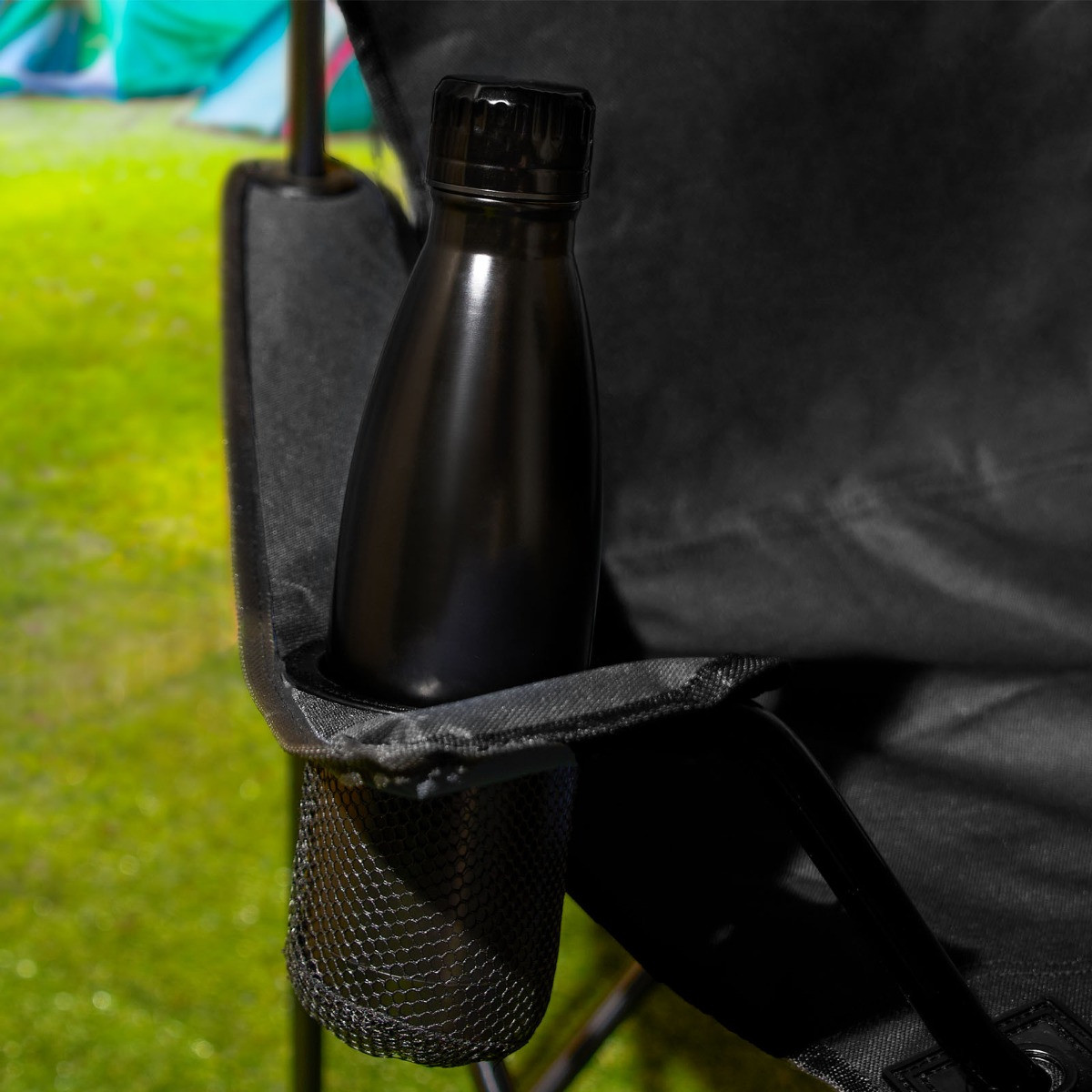 OHS Foldable Camping Chair - Black>