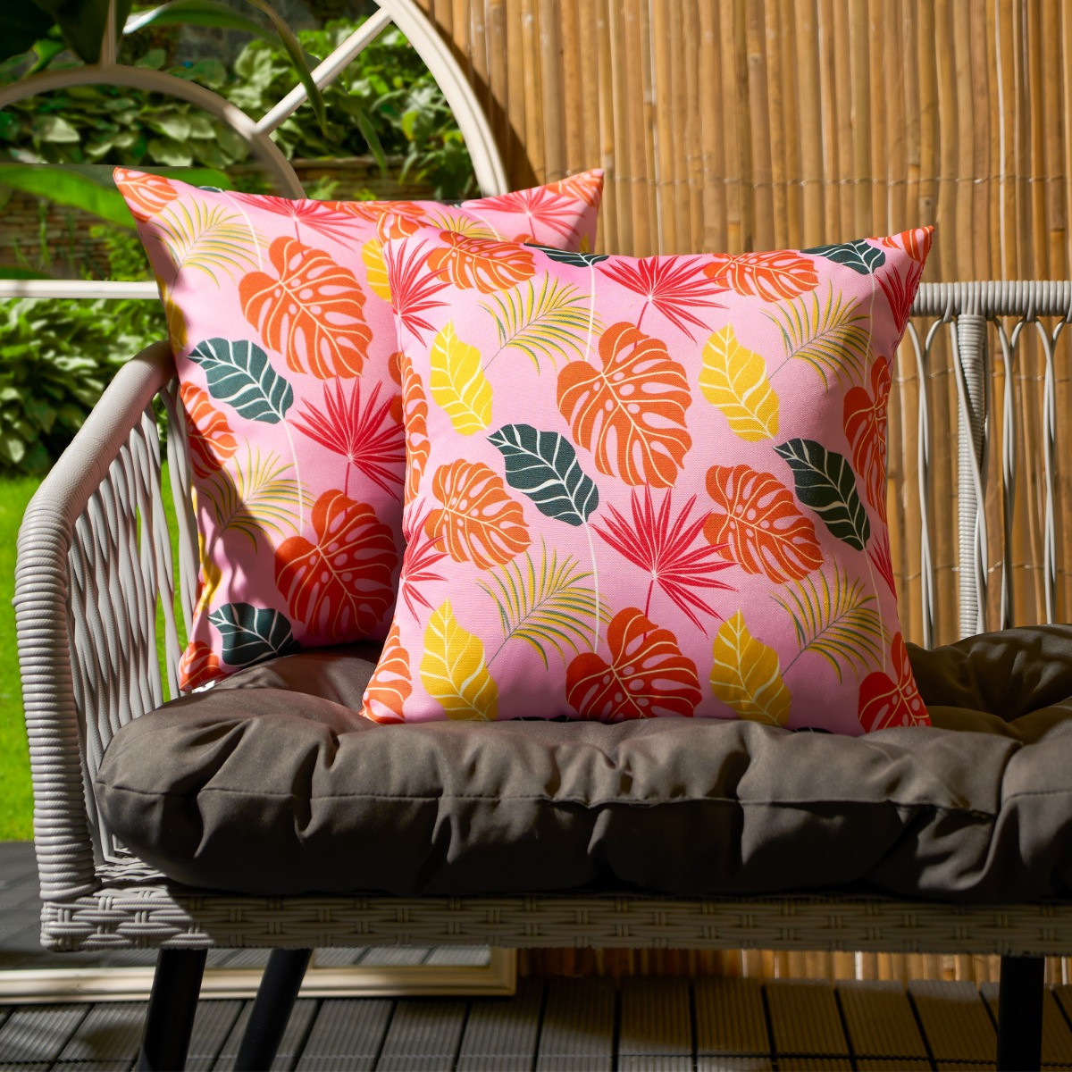 OHS Tropical Water Resistant Cushion Covers - Pink>