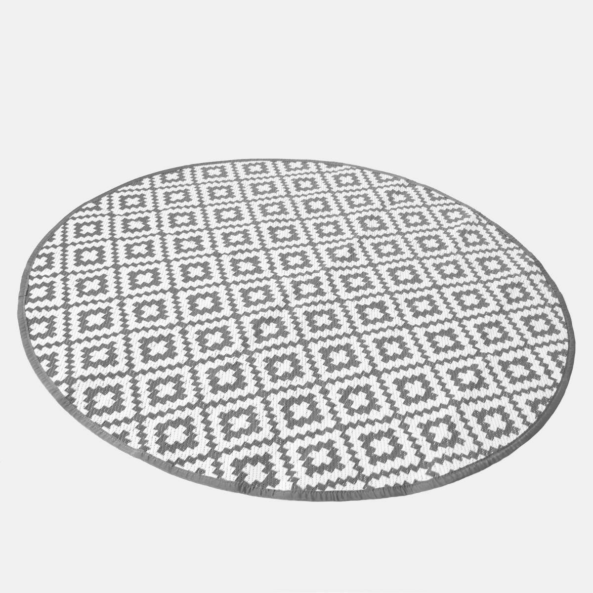 OHS Circle Outdoor Geo Rug, Grey - 170cm>