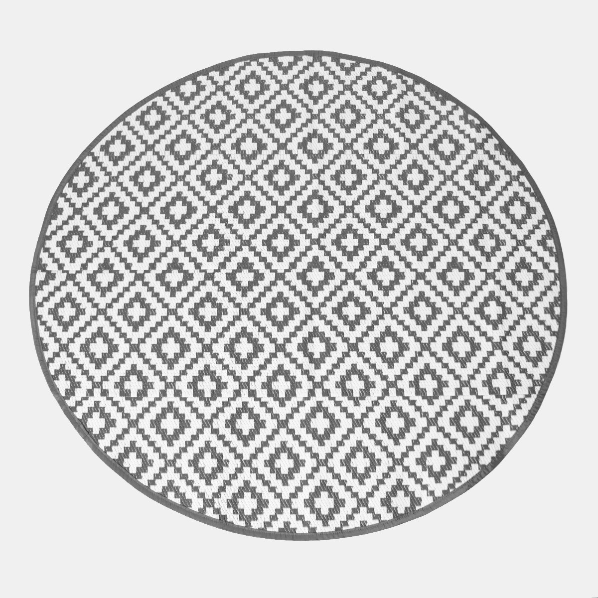 OHS Circle Outdoor Geo Rug, Grey - 170cm>