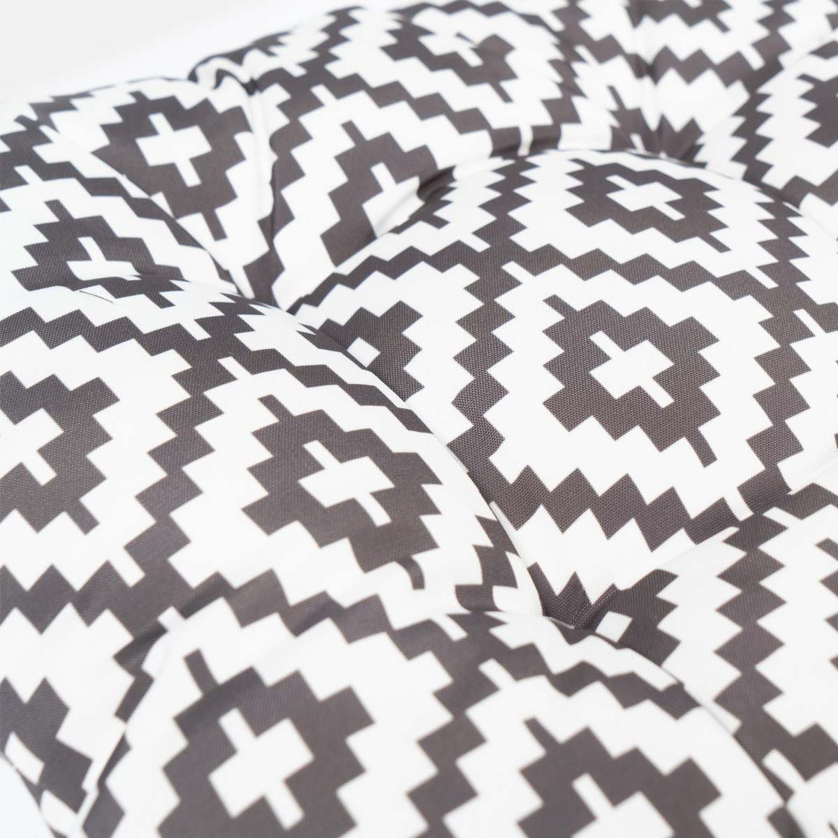 OHS Indoor/Outdoor Geometric Print Seat Pads - Grey/White>