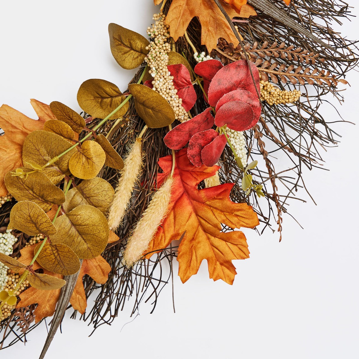 OHS Autumn Harvest Wreath, Brown/Orange - 50cm>